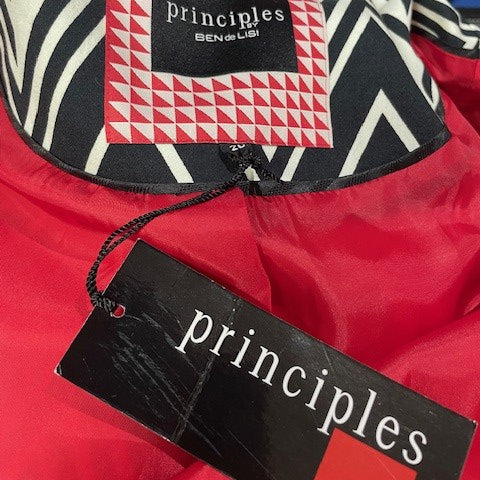 BNWT Principles Black & White Geometric Coat / Mac UK 20 EU 48 - NEW WITH TAGS