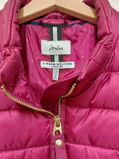 Joules Raspberry Red Padded Coat Jacket - UK 12 EU 40 Zipped Cosy Warm