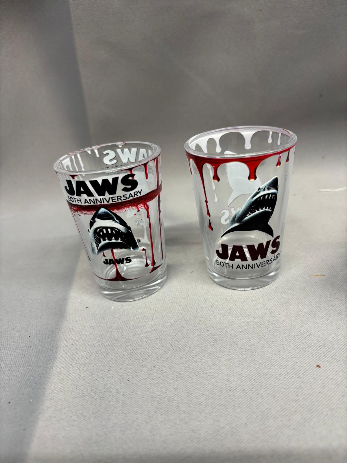 Jaws x 2 Pair 50th Anniversary Collectible Glasses
