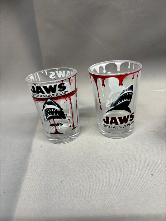 Jaws x 2 Pair 50th Anniversary Collectible Glasses