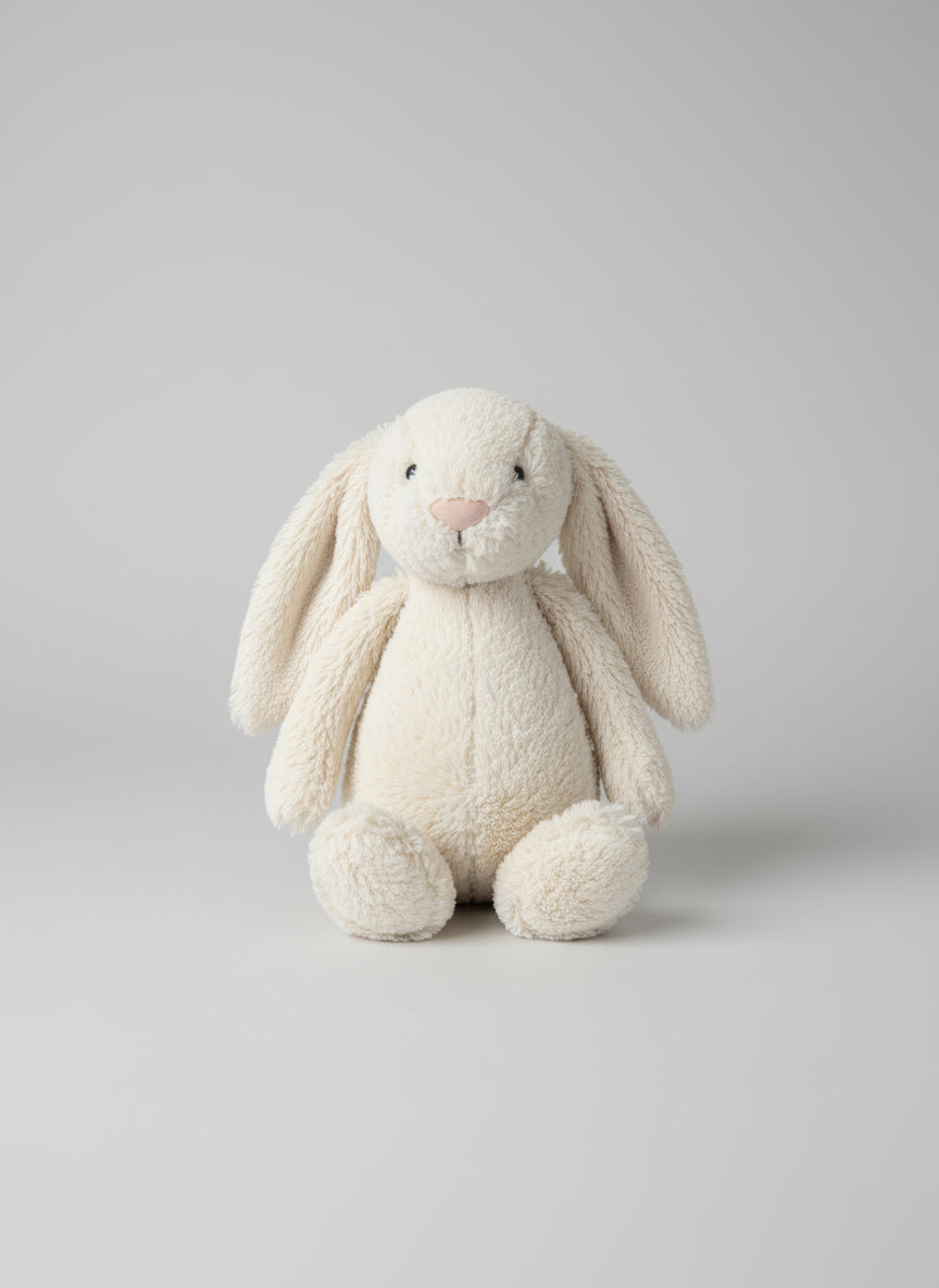Jellycat London Bashful Bunny Rabbit 12" Plush Cream White Pink Nose Used Condition