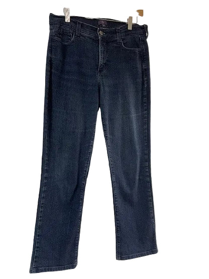 NYDJ Ladies Denim Jeans Size 10 Straight Leg Lift & Tuck Technology - Excellent Condition