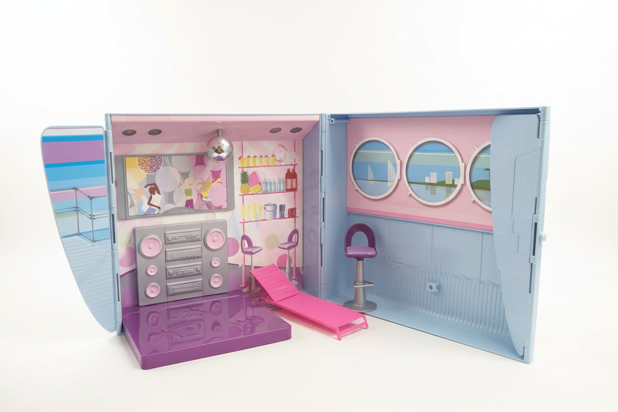 Barbie jet and cruise ship 2 in 1 playset and Barbie Totally Real House Bundle