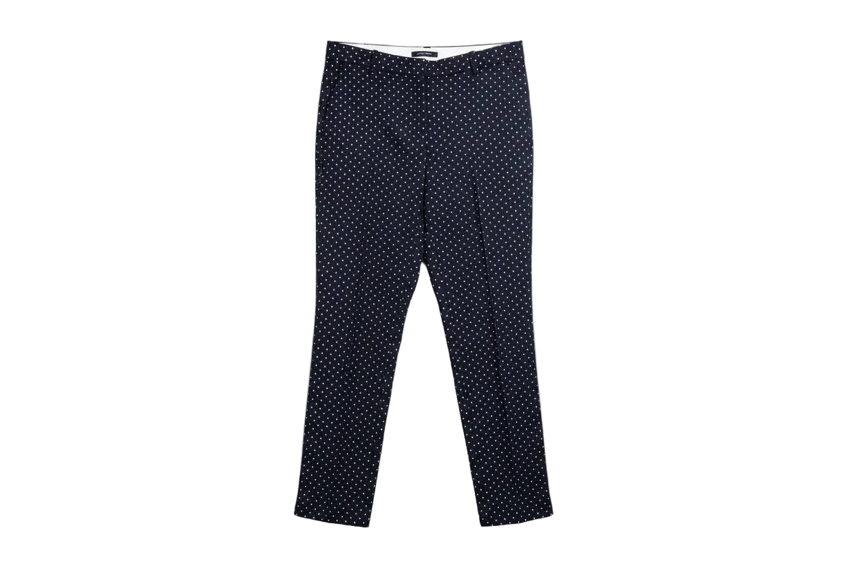 Jigsaw Navy & White Polka Dot Trousers UK 10 EU 38 - Chino - Straight Leg -   EXCELLENT CONDITION