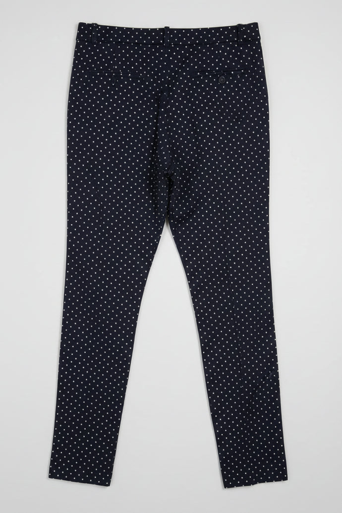 Jigsaw Navy & White Polka Dot Trousers UK 10 EU 38 - Chino - Straight Leg -   EXCELLENT CONDITION