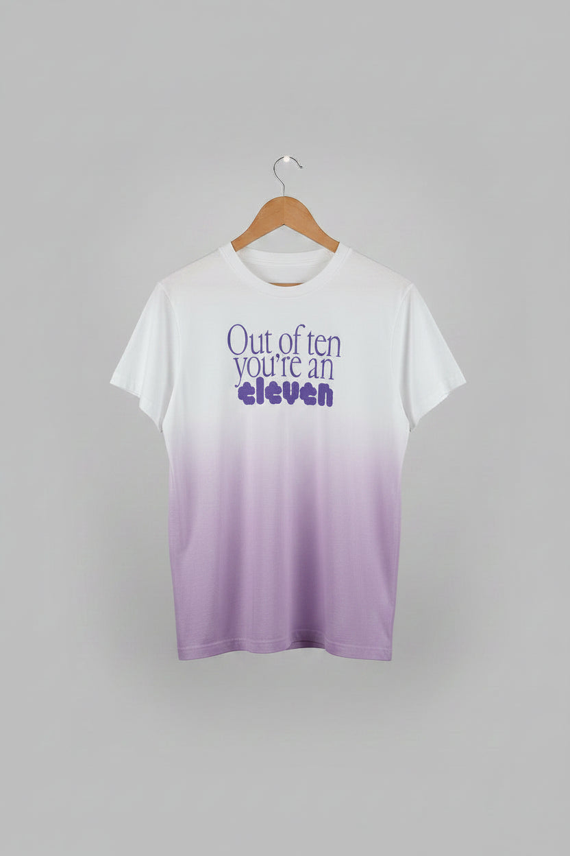 Koibird Women's Pink Ombre 100% Cotton T-Shirt - Size Large