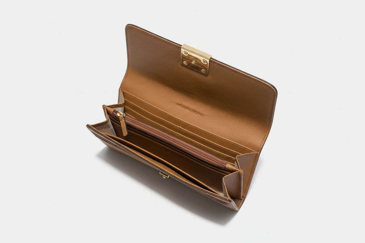 Micheal Kors Mindy Leather Wallet Brown