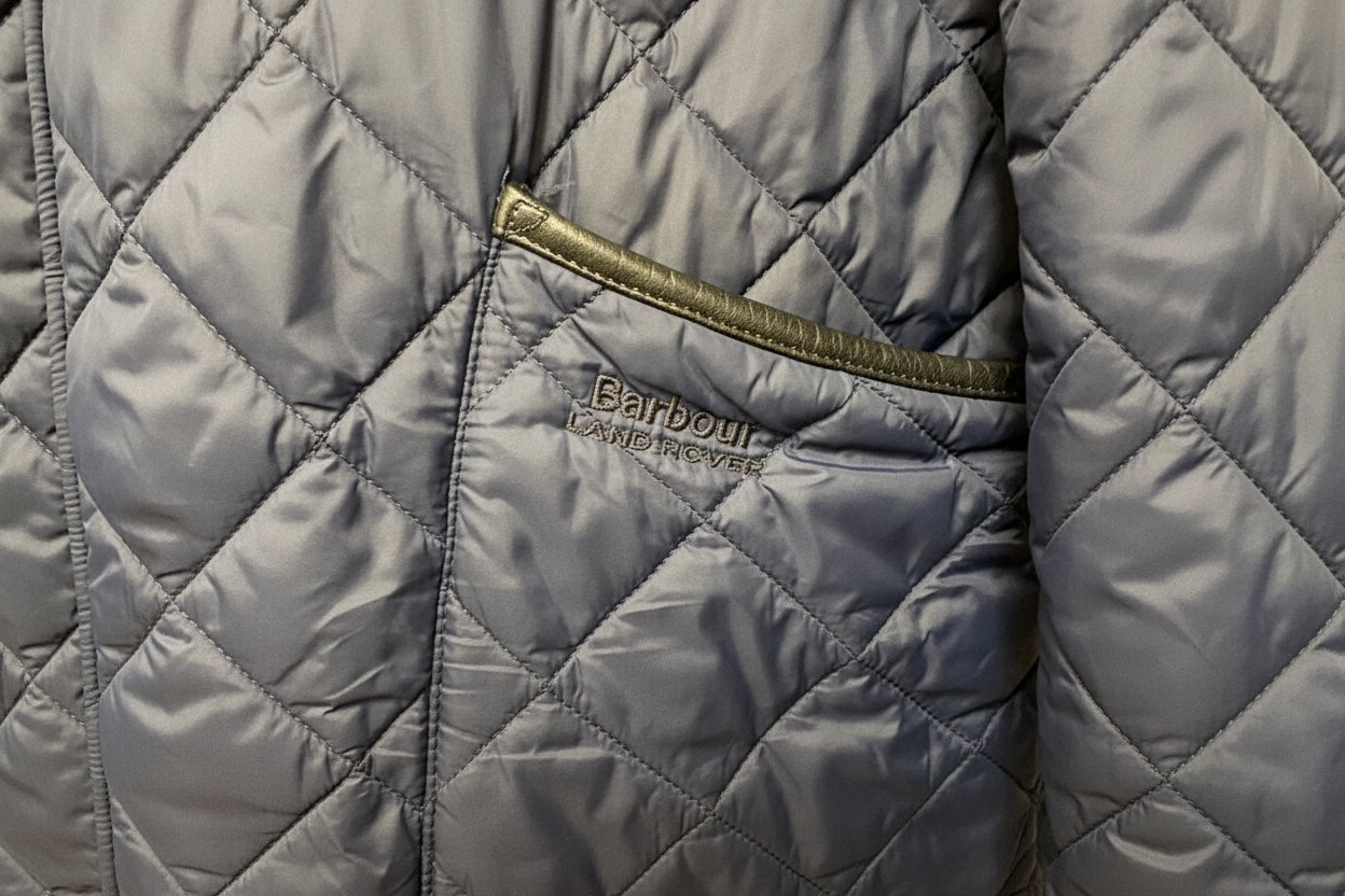 Barbour Landale Land Rover Quilted Jacket - Size Medium - Leather Trim - GOOD USED CONDITION