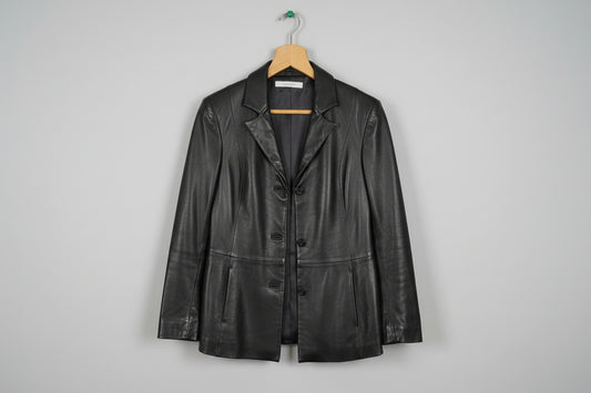 Rocha John Rocha Ladies 100% Black Leather Jacket - GOOD USED CONDITION