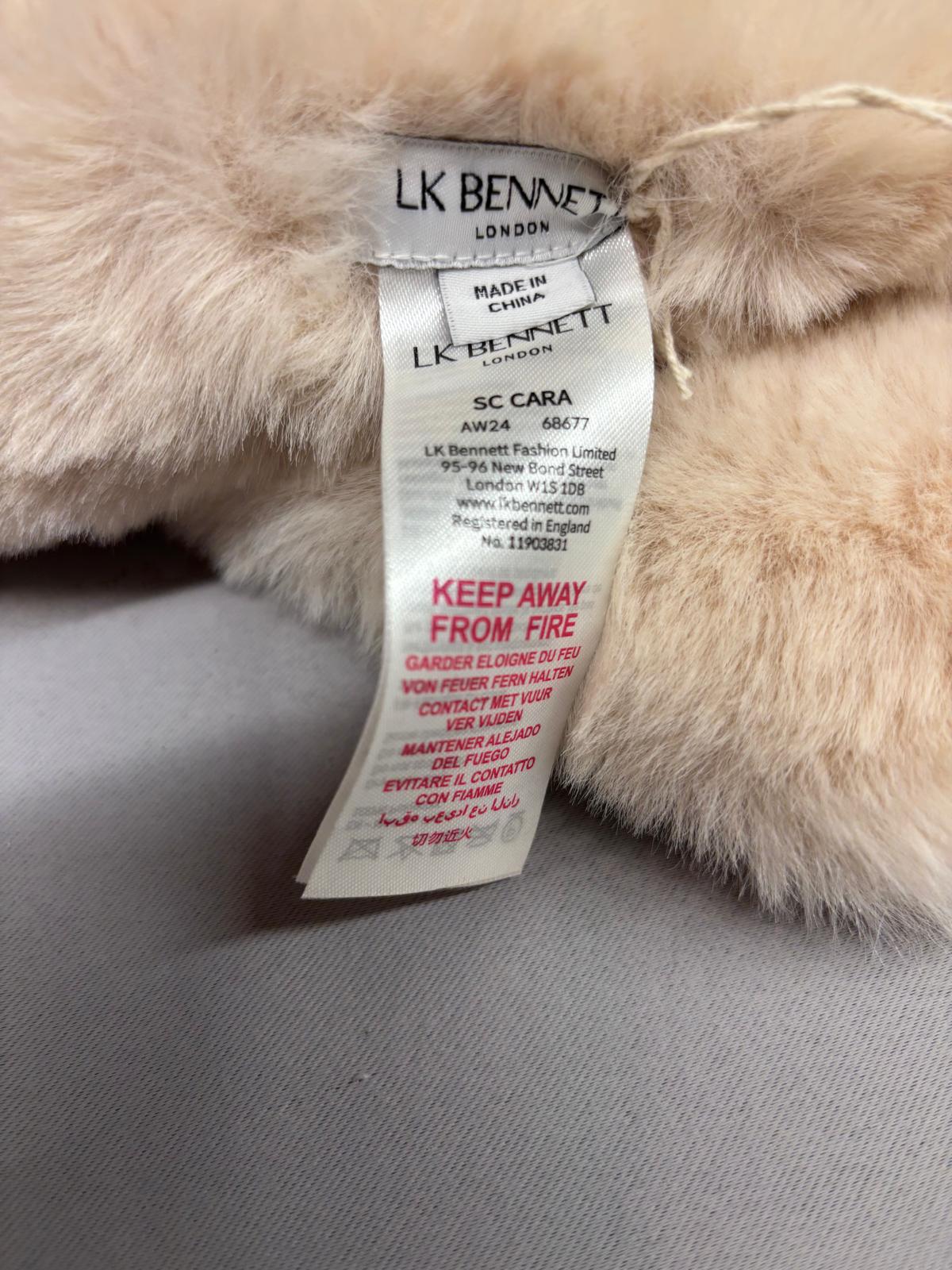 L.K. Bennett Faux Fur Scarf Shawl Cara - Cream - Off White
