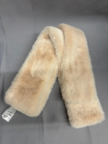 L.K. Bennett Faux Fur Scarf Shawl Cara - Cream - Off White