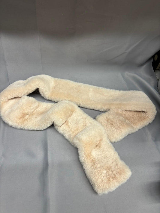 L.K. Bennett Faux Fur Scarf Shawl Cara - Cream - Off White