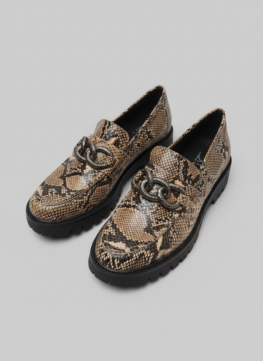 Moda in Pelle snakeskin loafers size uk 7 Eu 40