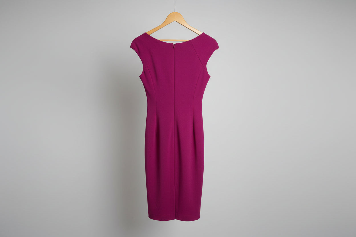 LK Bennett London Dr/Davina Magenta ladies shift midi dress - SIZE 12