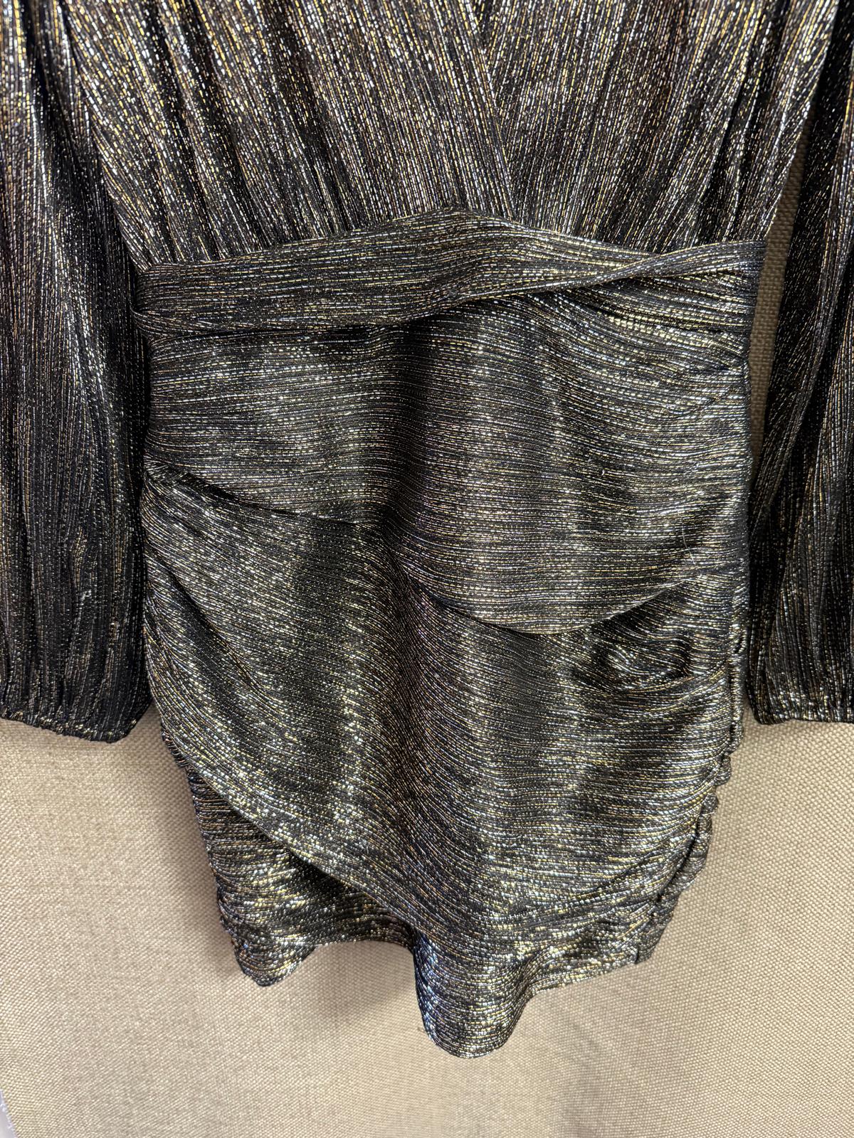 Maje Glittery Party Dress UK 8 EU 36 Sparkly Ruched Gathered Festive