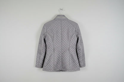 Michael Kors (M) Grey Quilted Jacket Size Medium Zipped Coat UK 10 12 EU 38 40 - USED CONDITION