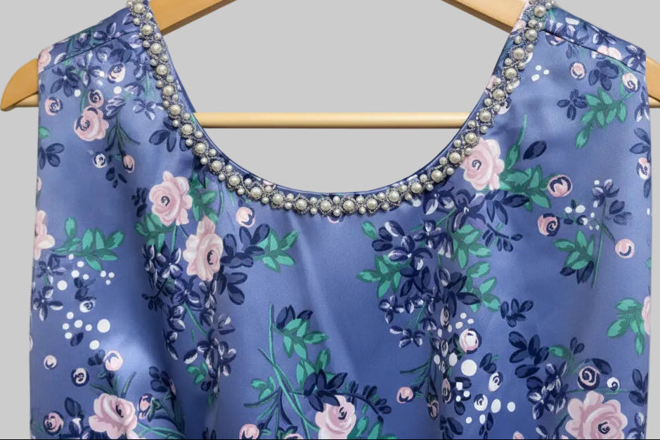 Monsoon Floral Occasion/Wedding Guest Midi Dress UK SIZE 16 EU 44 - Blue Floral -  USED VGC