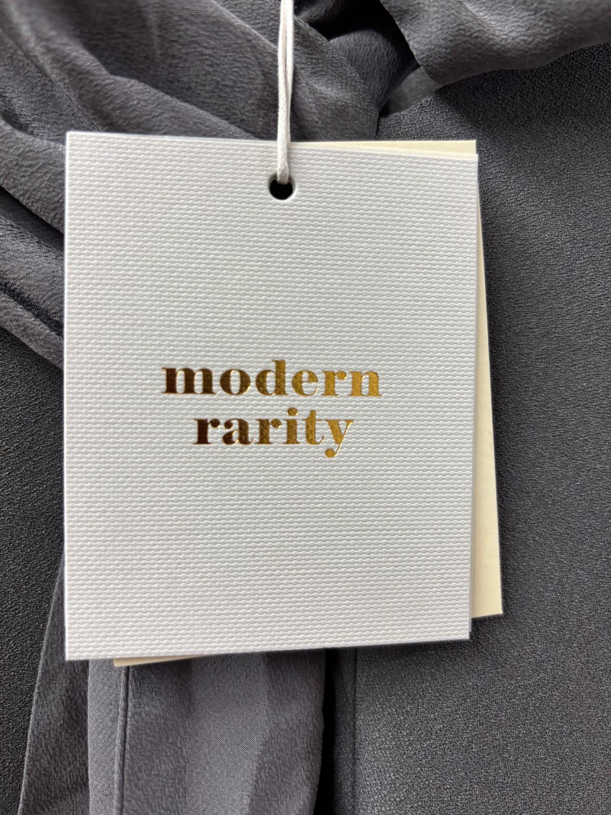 BNWT Modern Rarity Woven Neck-Tie Dress UK 20 Grey Midi Maxi Drape £160