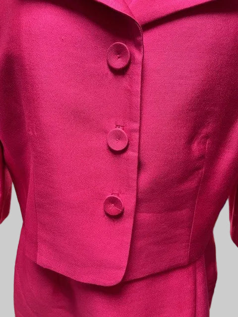 Hobbs Ladies Cerise Pink Dress & Jacket - Dress Suit - UK 14 EU 42 - MOG MOB - Co-Ord