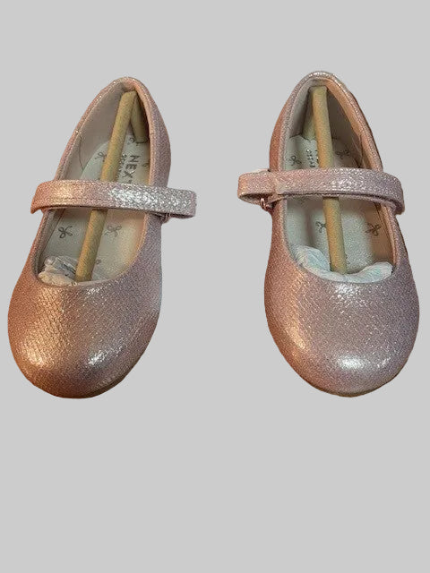 Children's Pink Glitter Look Strappy Shoes Size Child UK 7 - New With Tags - Easy Fastening
