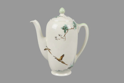 Beautiful Vintage Royal Doulton The Coppice lidded coffee pot with four cups and saucers - USED VGC