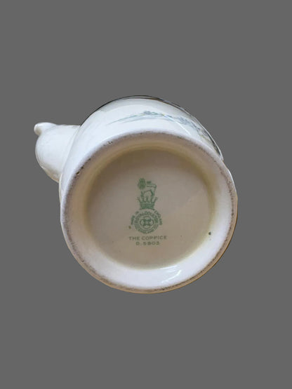 Beautiful Vintage Royal Doulton The Coppice lidded coffee pot with four cups and saucers - USED VGC