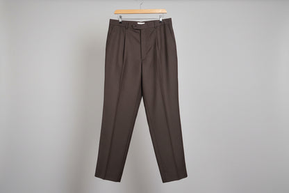 BNWT Pierre Cardin Brown Trousers Pinstriped RRP £80 40 Regular Size