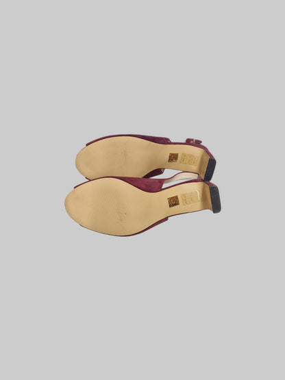 Moda in pelle plum peep toe sling back shoe uk7 Eu 40