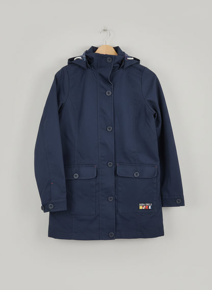 Quba Sails Blue (XS) Jacket UK 8 EU 36 Cotton Hooded Coat