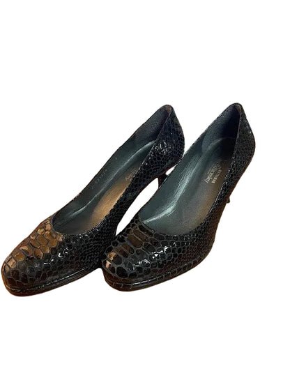Russell & Bromley Black Shiny Snake Heels - UK 9 EU 43 - Court - Stiletto -  £175.00