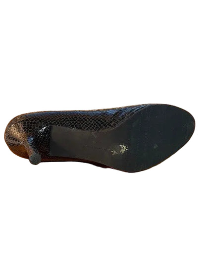 Russell & Bromley Black Shiny Snake Heels - UK 9 EU 43 - Court - Stiletto -  £175.00