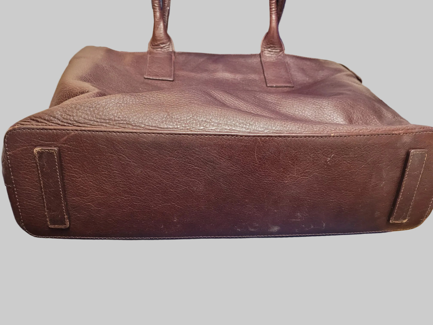 Radley Brown Burgundy Leather Large Shoulder-Bag - Work Travel Handbag Bag - Good Used Condition