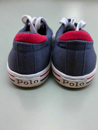 Ralph Lauren Blue Canvas Trainers UK 4 EU 37 Navy & Red Plimsolls