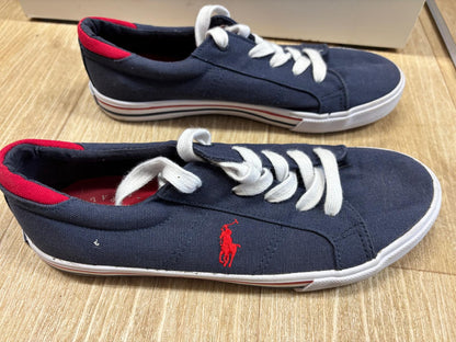 Ralph Lauren Blue Canvas Trainers UK 4 EU 37 Navy & Red Plimsolls