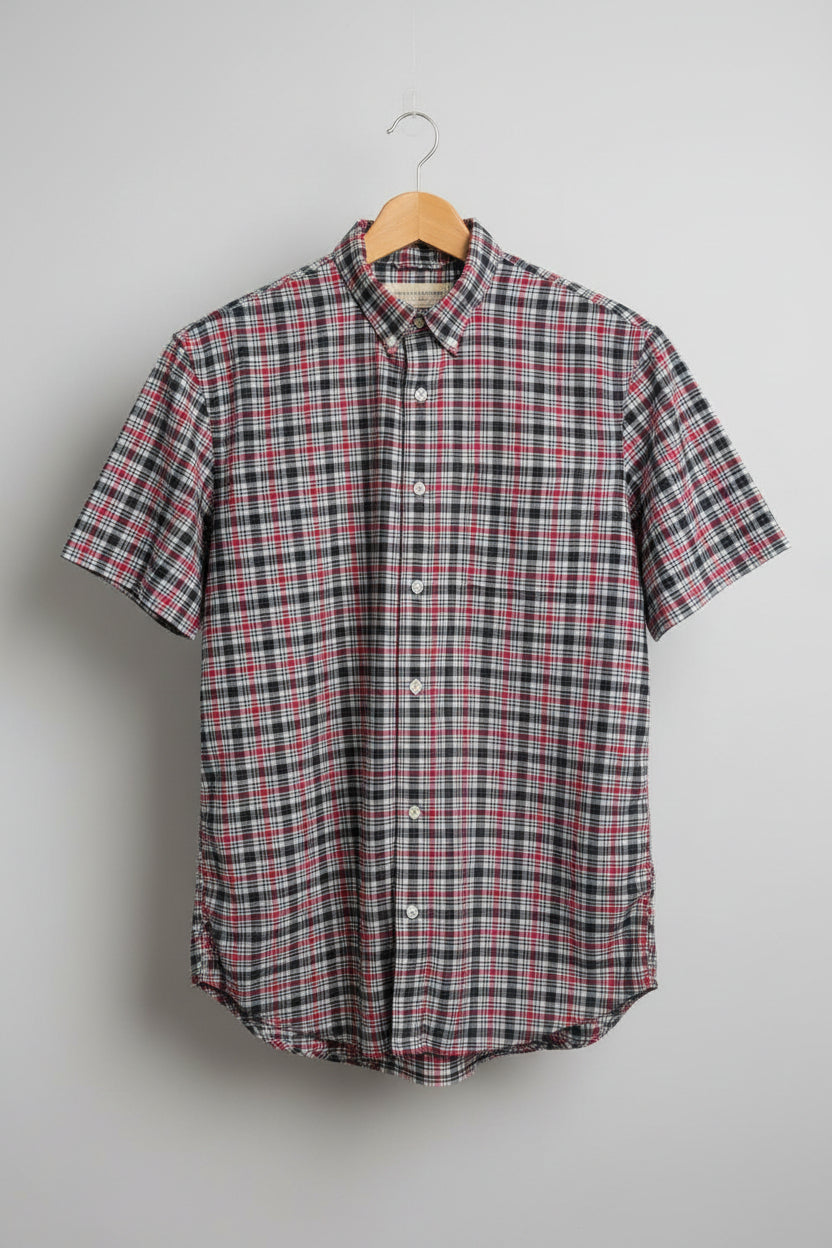 Ralph Lauren Denim & Supply Mens Short Sleeve Checked Shirt SIZE MED USED VGC