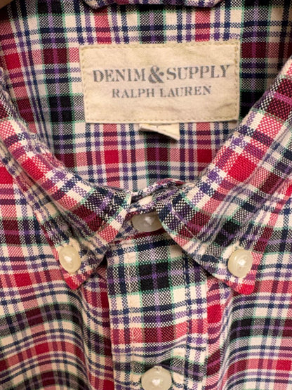 Ralph Lauren Denim & Supply Mens Short Sleeve Checked Shirt SIZE MED USED VGC