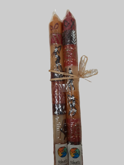 Nobunto Fair Trade Wax Candles Handmade In South Africa 2 packs African Design