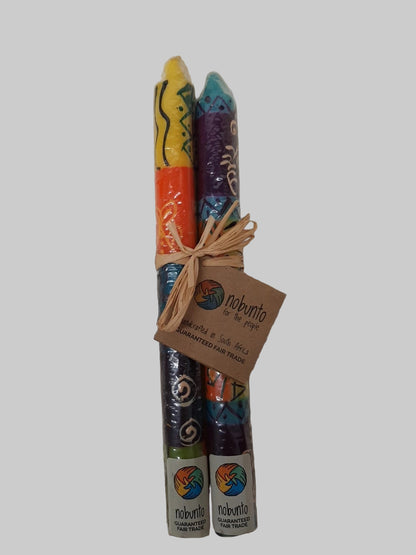 Nobunto Fair Trade Wax Candles Handmade In South Africa 2 packs African Design