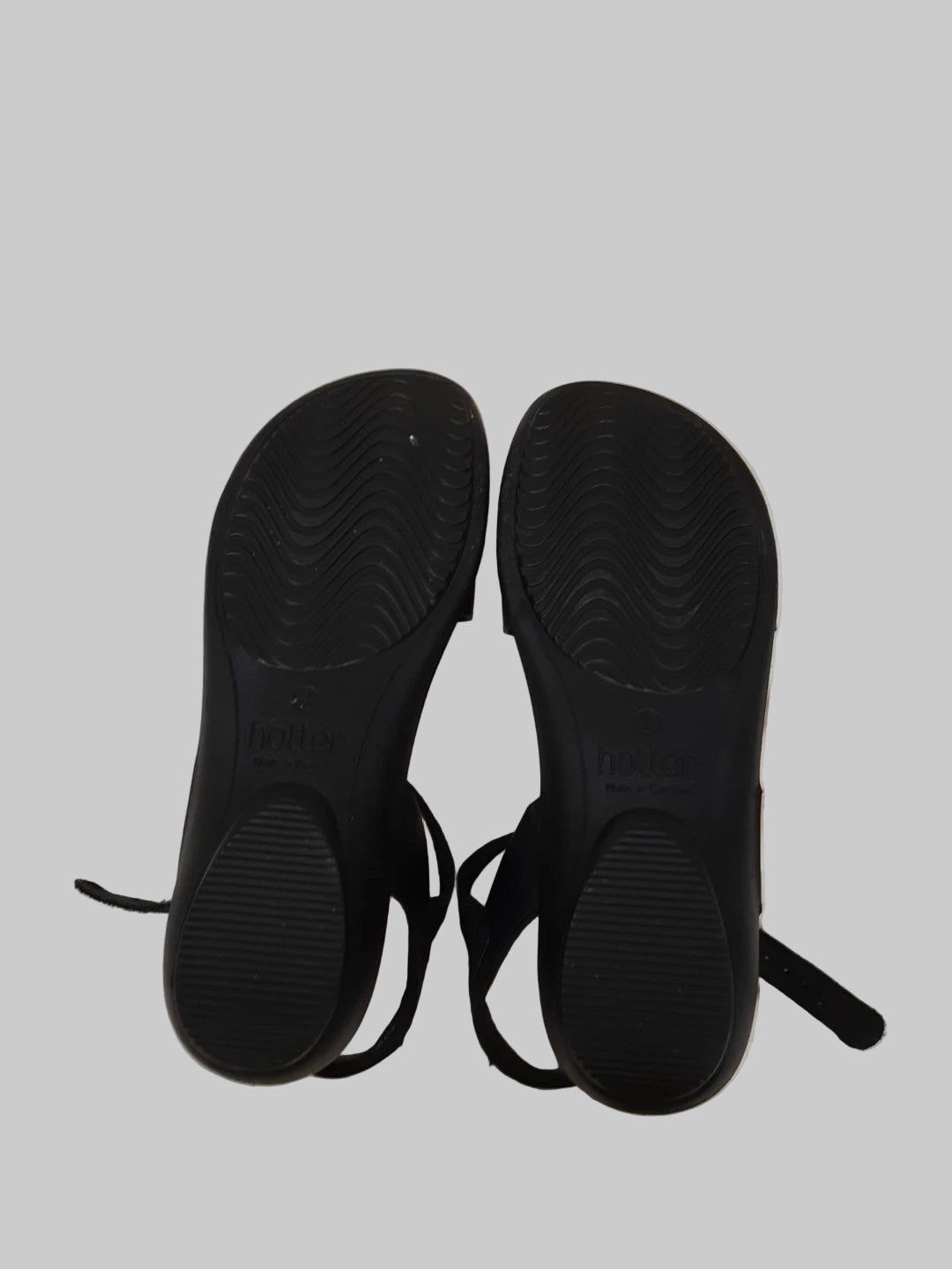 Hotter Island Black Leather Sandals UK 6 EU 39 New in Box