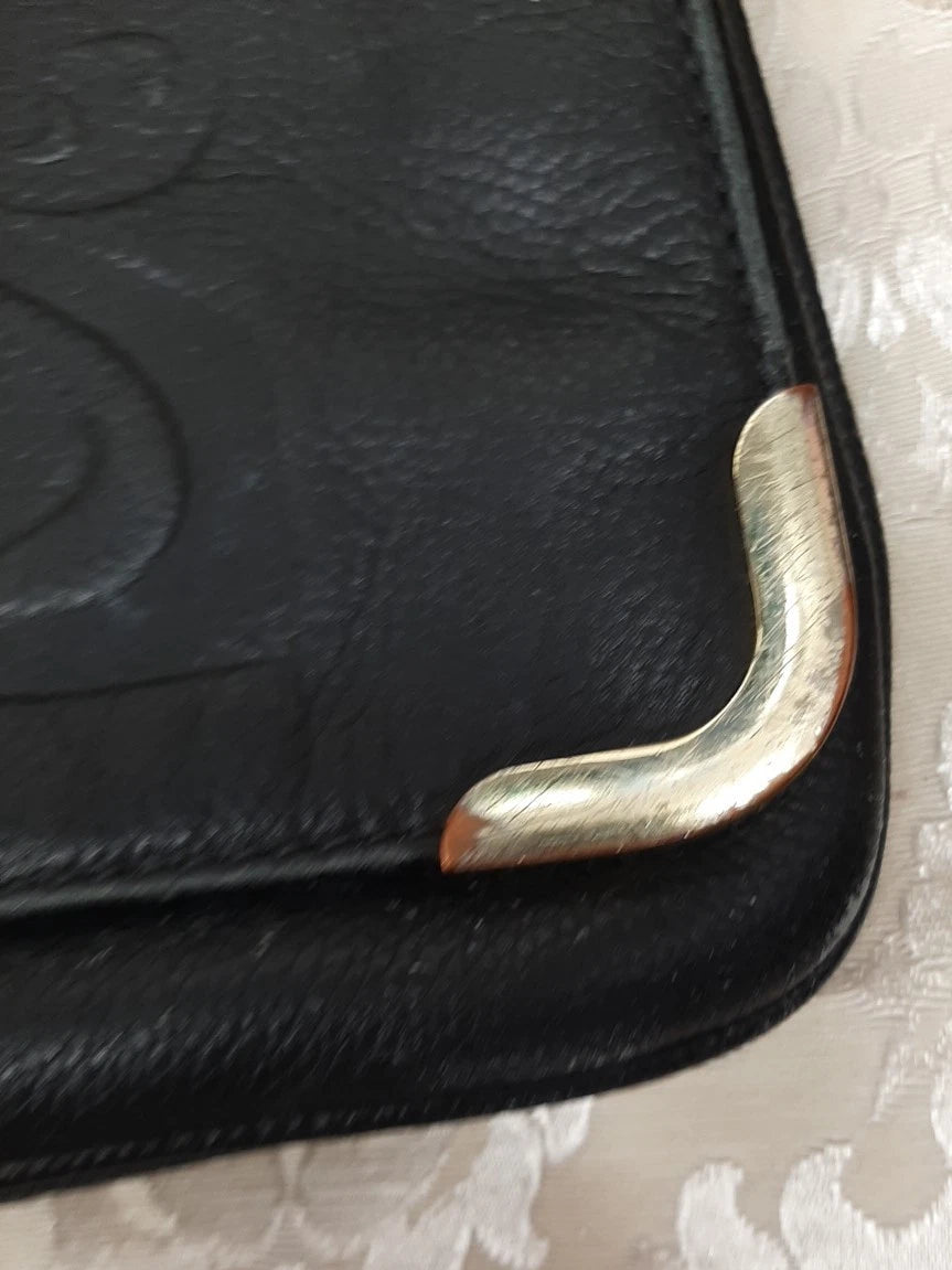 Biba Vintage Crossbody Bag Small Black Leather with long adjustable strap