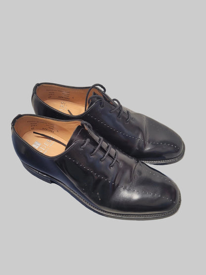 Sanders Black Leather Oxford Shoes UK 6 Berkeley Patent Lace-Up
