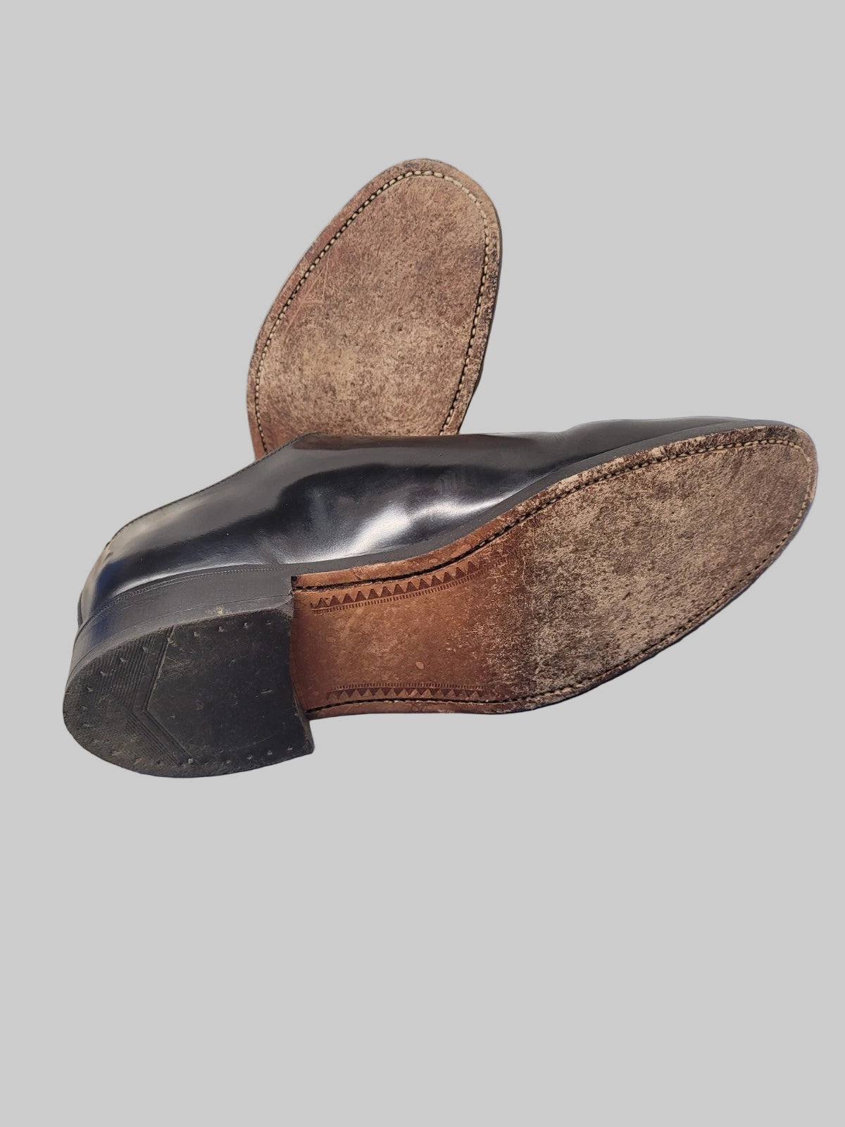 Sanders Black Leather Oxford Shoes UK 6 Berkeley Patent Lace-Up