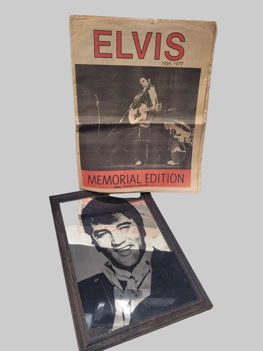 VTG Rare 1977 Original Print Elvis Presley Memorial Edition News Paper & Picture