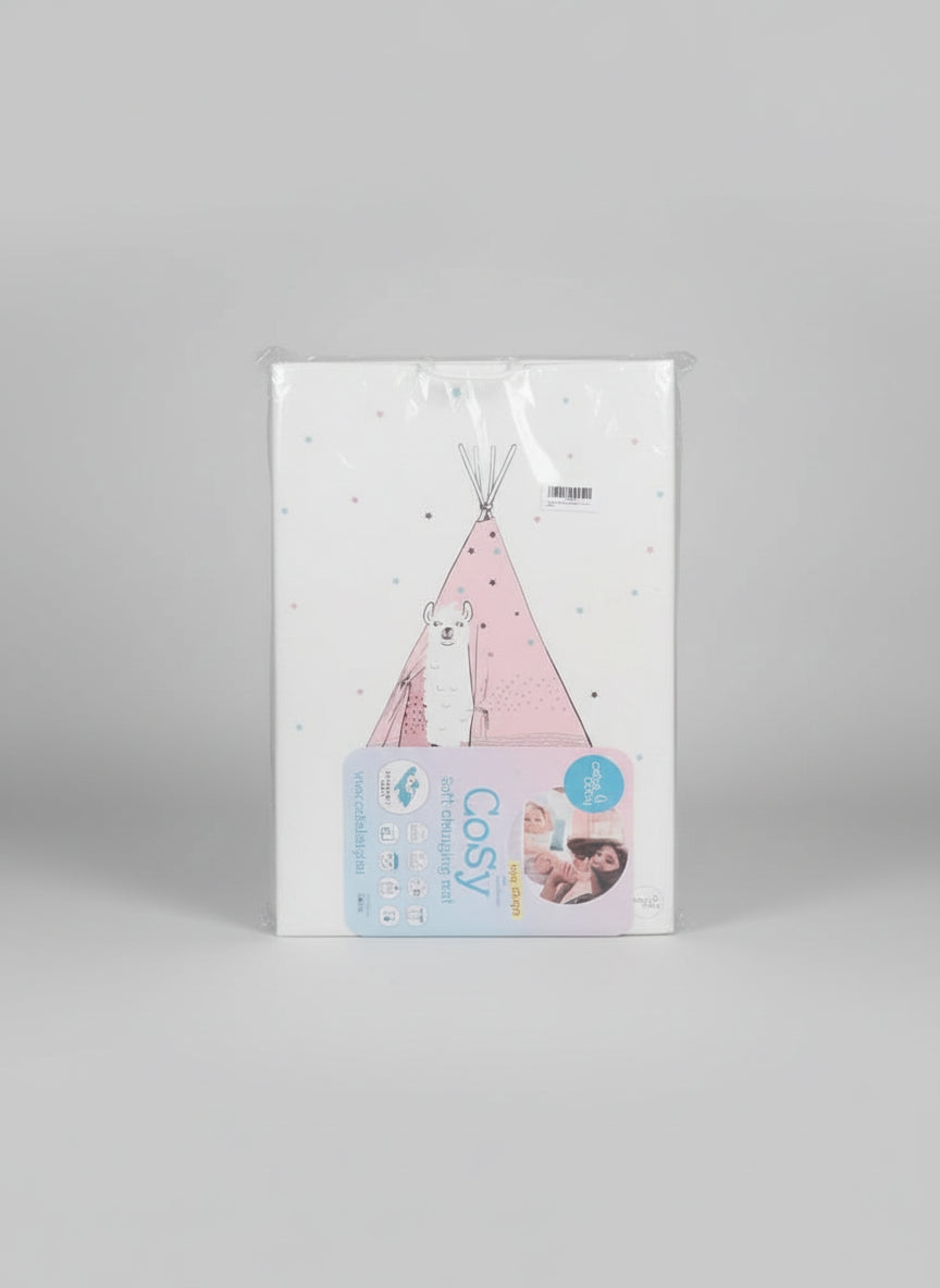 Brand New Ceba Baby Soft Changing Mat Wedge Pink Llama 50 x 70 CM - NEW