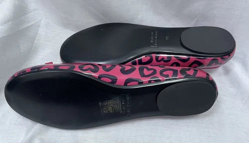 Marc by Marc Jacobs Pink/Black Heart Patent Leather Bow Ballet Flats Size 6