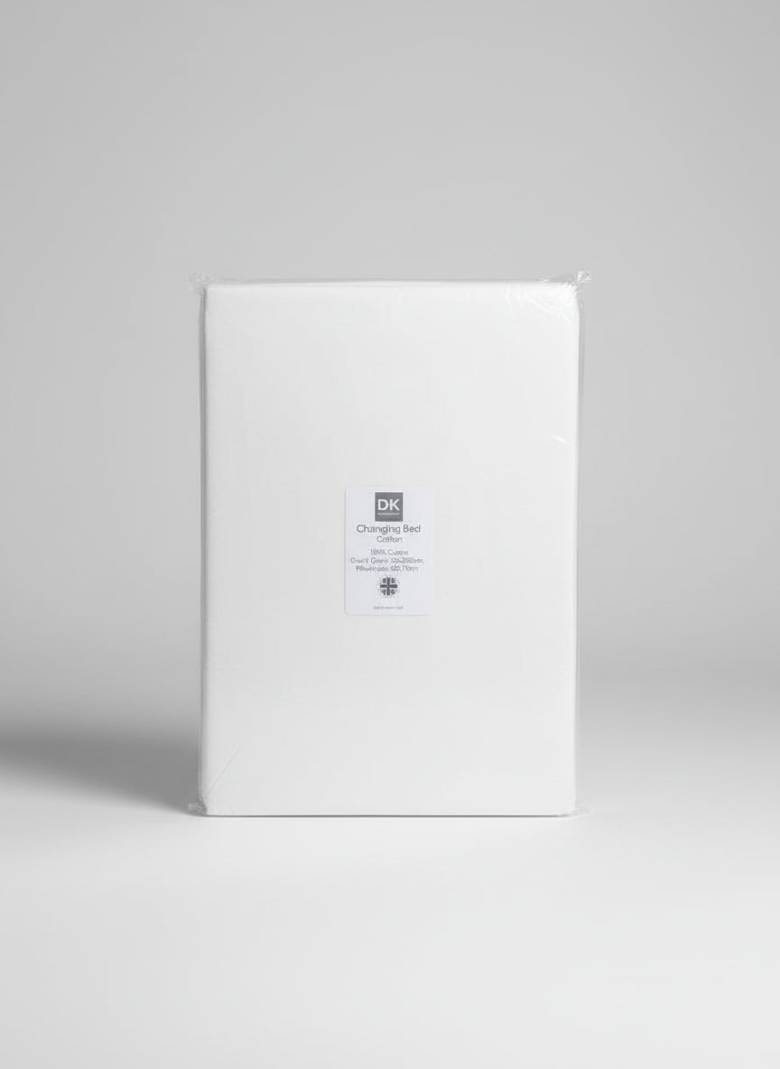 Brand New Changing Mat Cover - 100% Cotton - White - 46 x 73 x 5 CM