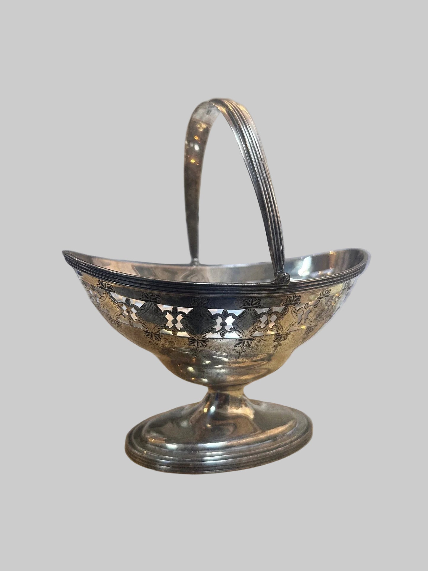ANTIQUE Thomas Bradbury & Sons Silver Sugar/Candy Basket