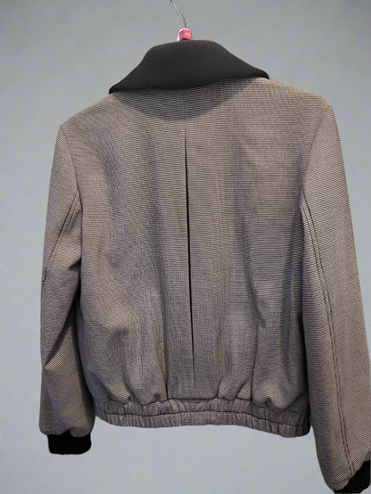 Club Monaco (XS) Houndstooth Jacket UK 6 8 EU 34 36 Bomber Collared Zipped