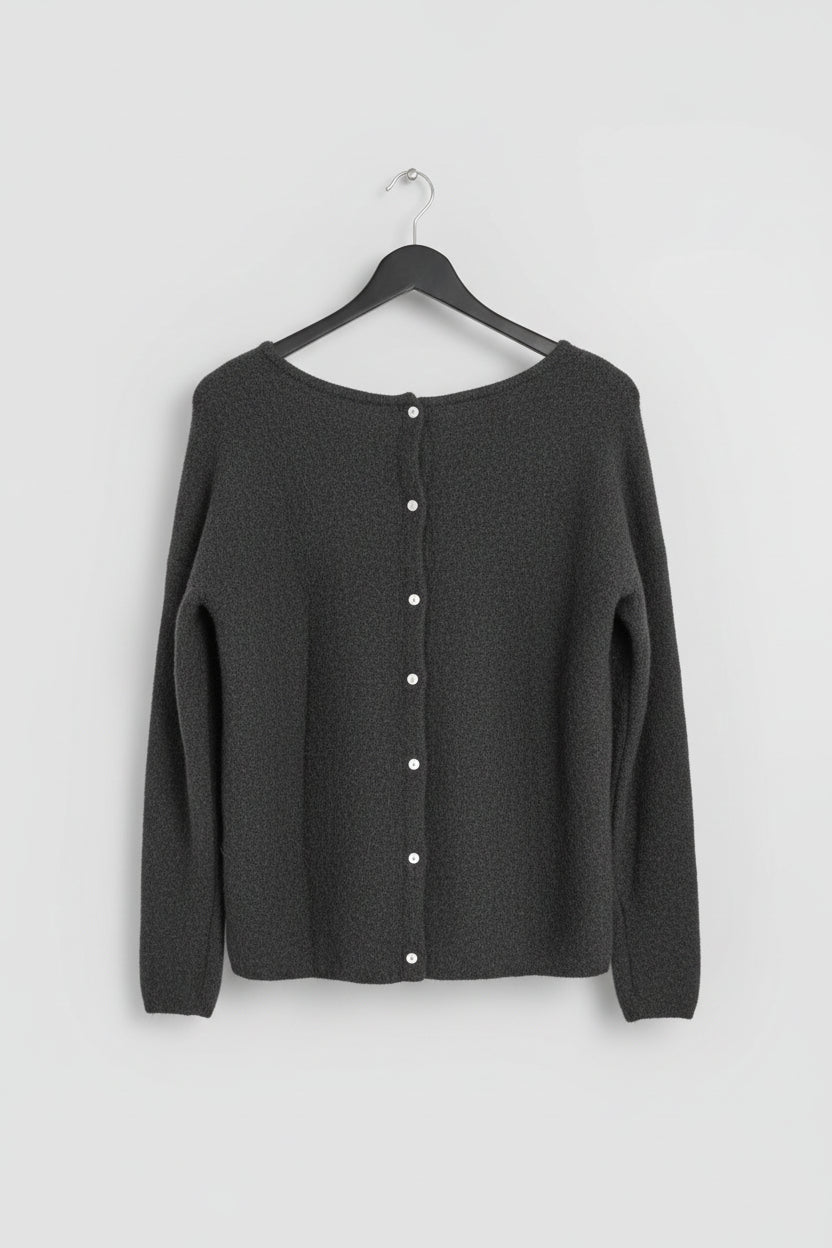 Sezane (M) Grey Mohair Jumper Size Medium Buttoned - GOOD USED CONDITION