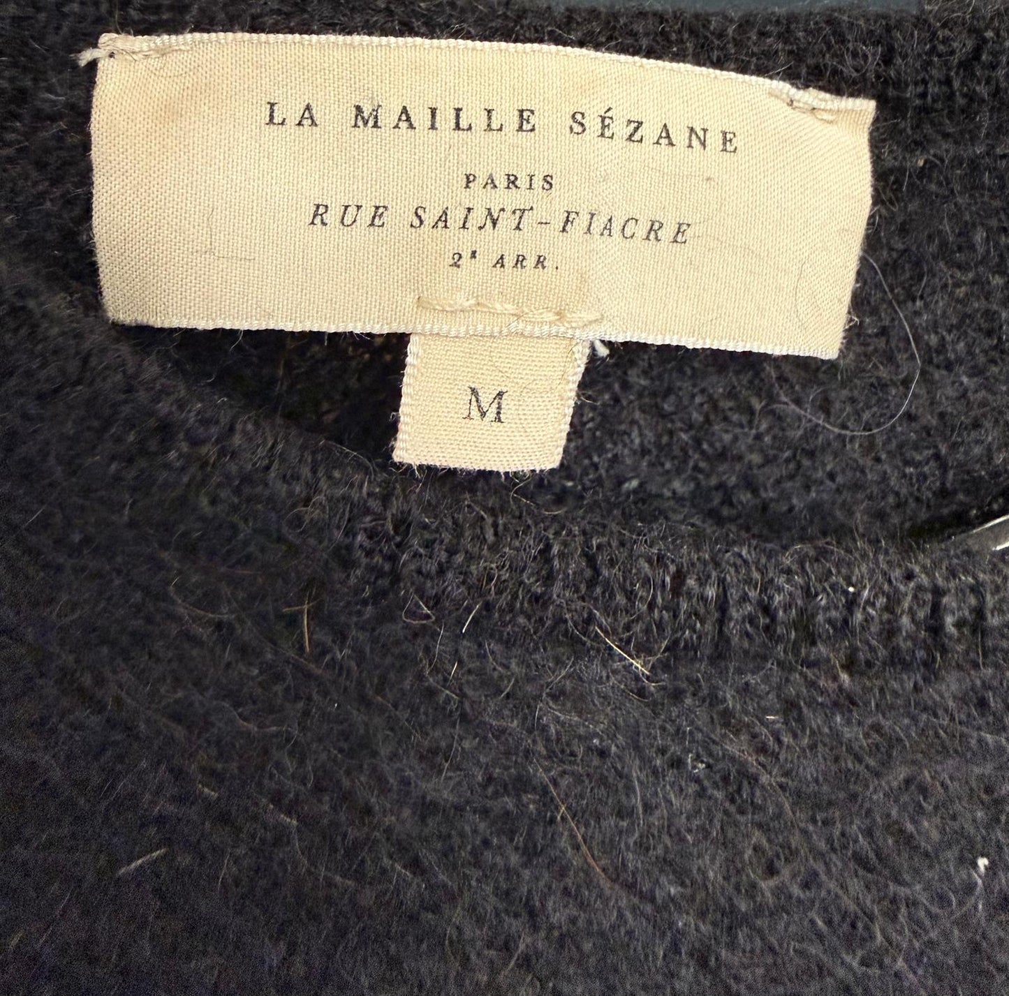 Sezane (M) Grey Mohair Jumper Size Medium Buttoned - GOOD USED CONDITION